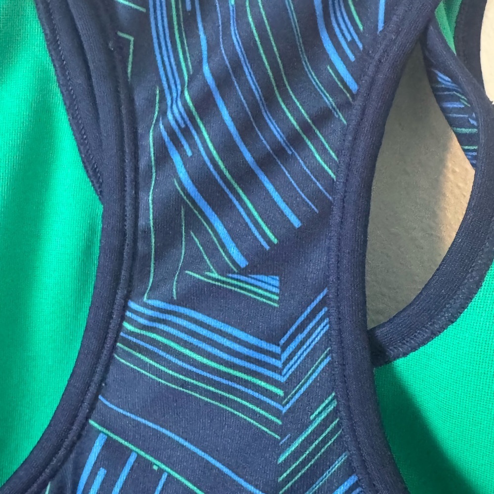 Brooks Women's Blue and Green Running Bra - Picture 4 of 5